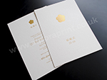 gold foil printed wedding invitations on cream card