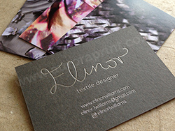 Duplexed business cards with silver foil