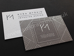 Duplexed colorplan business cards with silver foil