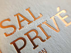 Foil printing quality - light copper foil business cards