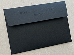 Blind embossed C6 ebony colorplan envelopes