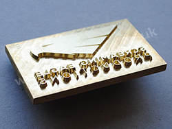 Brass engraved hot foil print plate